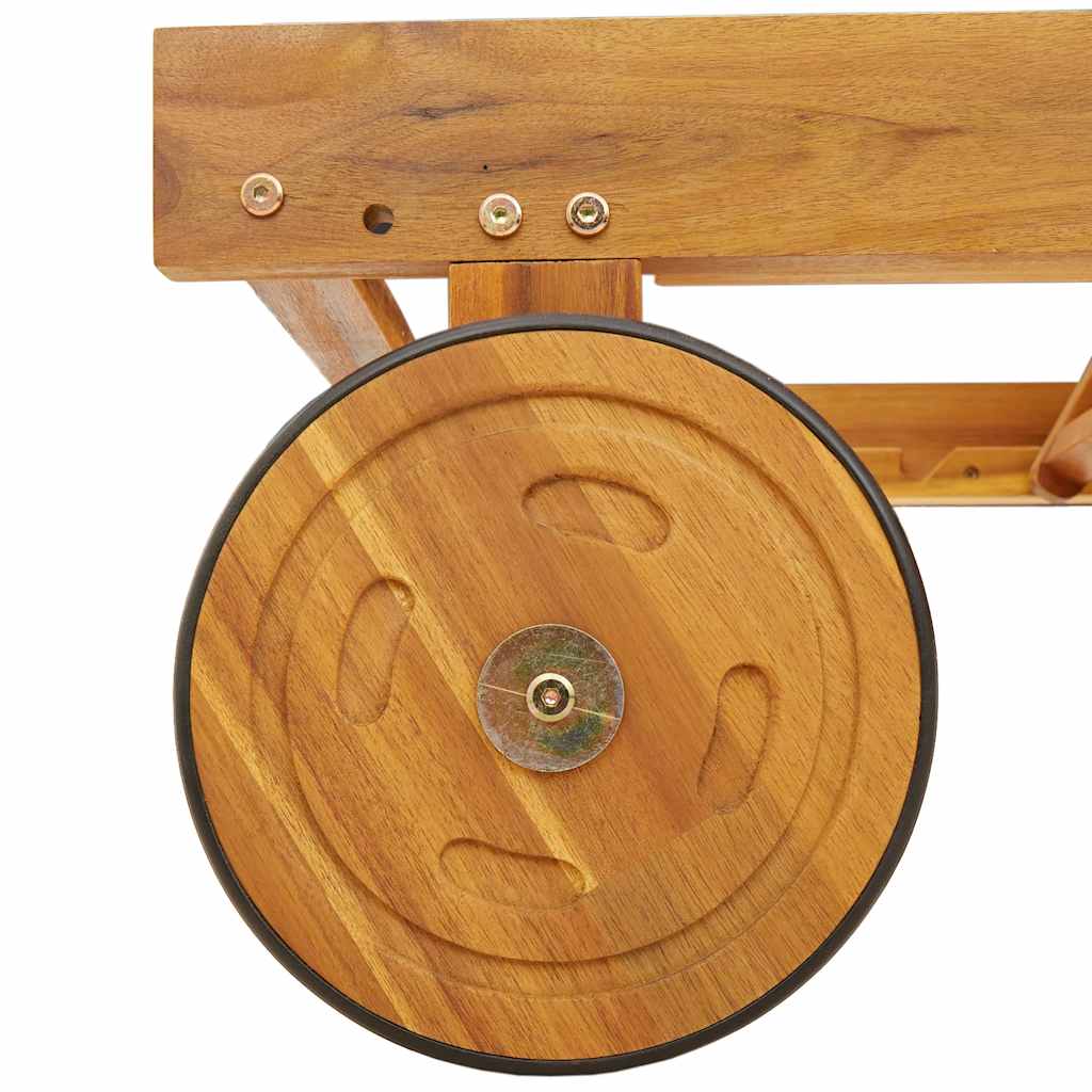 Sun Lounger with Table Solid Wood Acacia